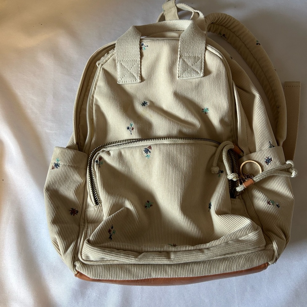 Universal Thread Cream Mini Backpack With Embroid… - image 1